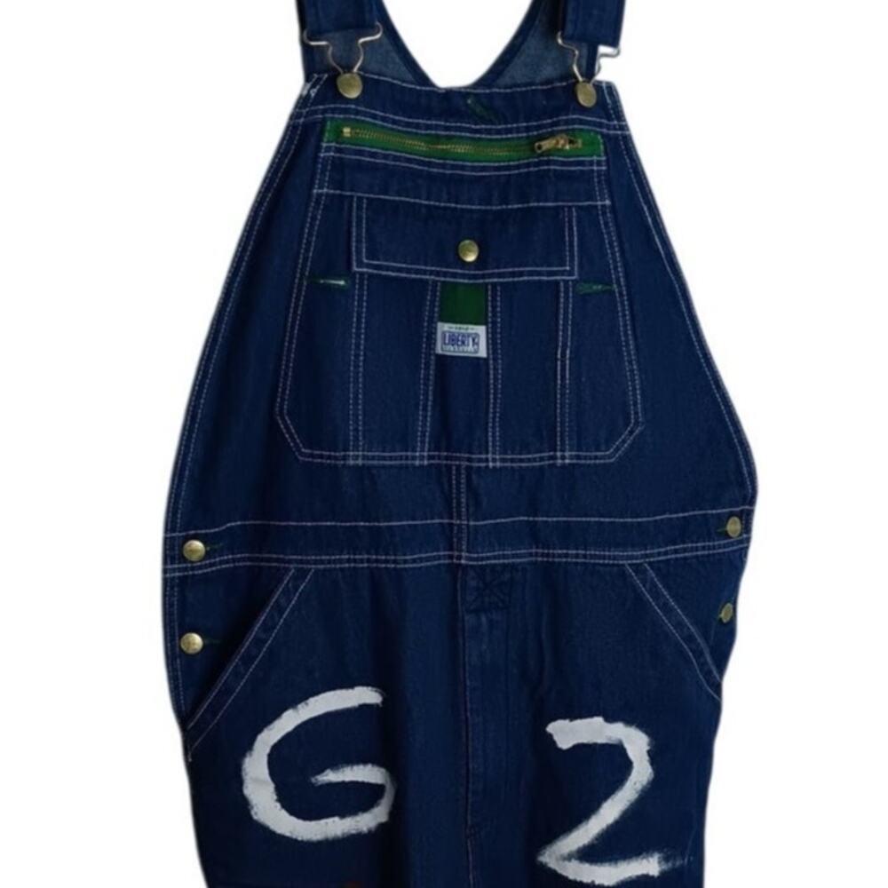 Texas A&M Custom Liberty Overalls Mens 34X30 Blue Gig Em 2023 Painted‎ Cheer